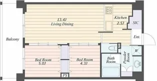 ART APARTMENT IN Ootaka no Mori【3階】の間取り