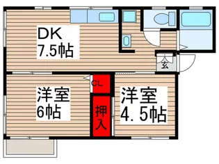 フラット きりしき【1階】の間取り