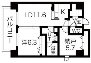 GROOVE堺東レジデンス【6階】の間取り