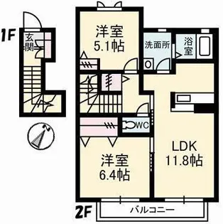グランドソレイユ【2階】の間取り