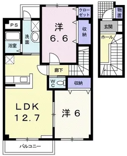 サンシャトーI【2階】の間取り