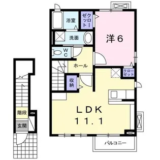 ソレアード つきみ野【2階】の間取り