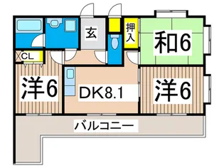 HILLSIDE KURATA【2階】の間取り