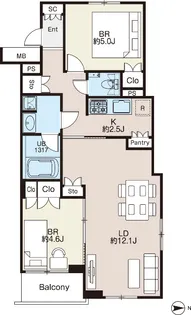 AIFLAT柿の木坂【2階】の間取り