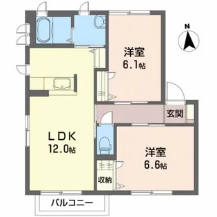 シャーメゾン・インター B【1階】の間取り