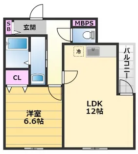 グレンツェント泉大津【2階】の間取り