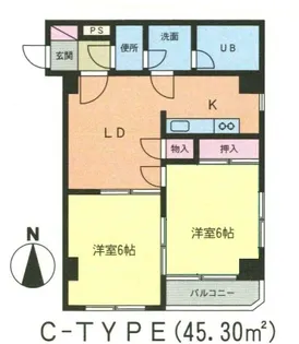 タケカグランドハイツ【4階】の間取り
