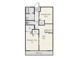 トワ・ソレイユ【2階】の間取り