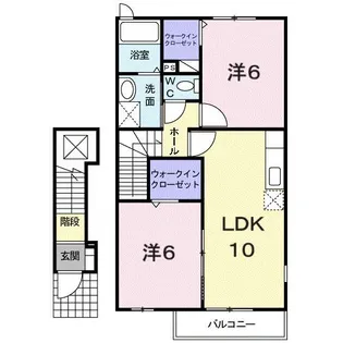 プラシード野中B【2階】の間取り