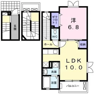 プラシード染宮【3階】の間取り