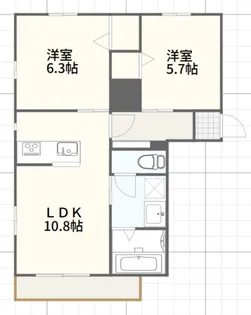 フラワーパレス【3階】の間取り