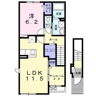 ヤパンサラゲヨ【2階】の間取り