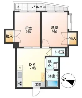マシャンブル北野【1階】の間取り