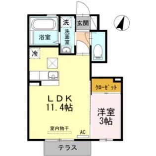 ラフィーネFII【1階】の間取り
