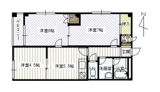 シャンパーニュ江端III【1階】の間取り