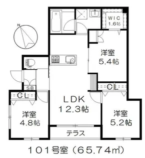Bowhaus【1階】の間取り