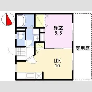 ハイツ田園【1階】の間取り