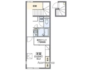 レオパレス小見川【2階】の間取り