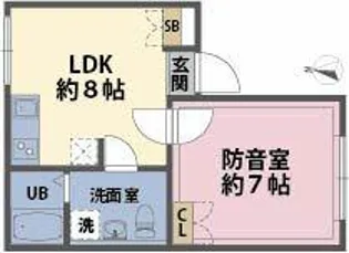 「防音マンション」ラシクラス中丸町【2階】の間取り