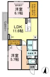 ノースラックみすず【2階】の間取り