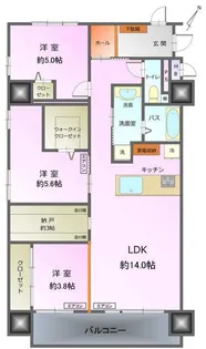 ライオンズプラザ西八王子【7階】の間取り