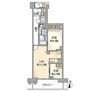 ローレルタワー梅田ウエスト【6階】の間取り