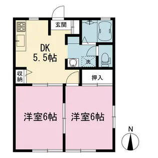 グランメール六ッ川【1階】の間取り