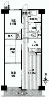 セザール壱番館【6階】の間取り