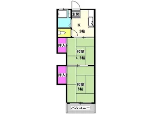 山本ハイツ【2階】の間取り
