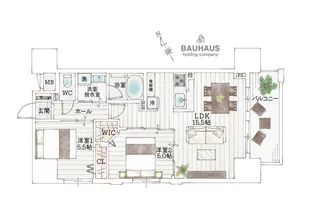 BAUHAUS舟入幸町No.30【7階】の間取り