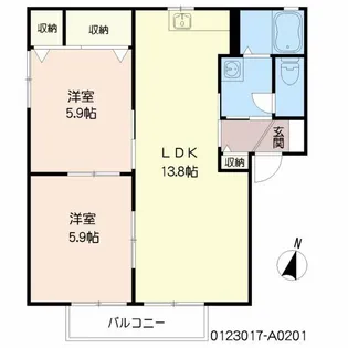 シャルマン五常【2階】の間取り