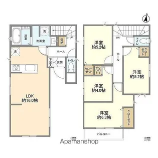 千葉県柏市西原5【一戸建】の間取り
