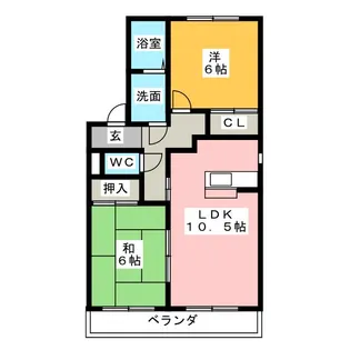 シルクヴェールフジ A【1階】の間取り