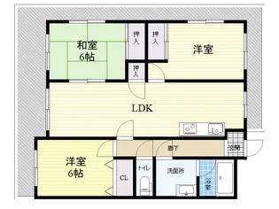 おかたマンション【6階】の間取り