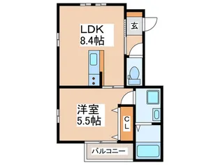 スカイハイツB【2階】の間取り