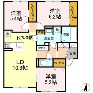 ORKA Village C【1階】の間取り
