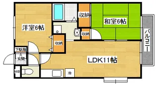 レジデンスひまわりA【1階】の間取り