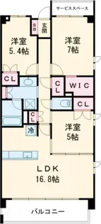 リーフィアレジデンス世田谷砧【2階】の間取り