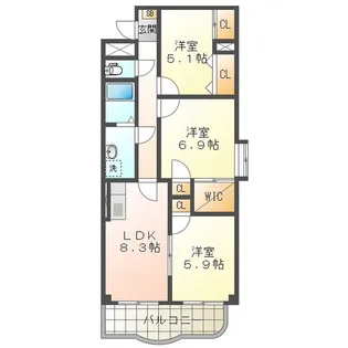 ラ・リューシュ【2階】の間取り