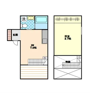 アートテラス中倉【1階】の間取り