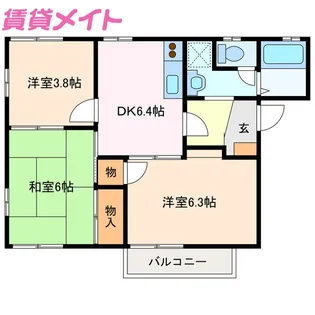 ウィンディーSUZUKA B棟【1階】の間取り