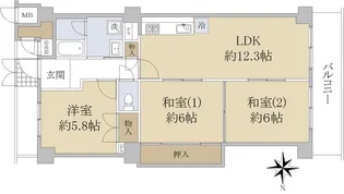 パラツィーナセシリア第二甲陽園【5階】の間取り