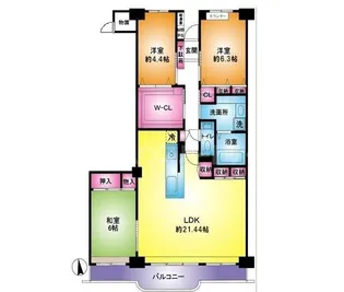 越谷ファミリータウンD棟【4階】の間取り