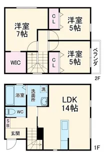 神奈川県川崎市宮前区平5【一戸建】の間取り
