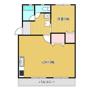 スカイハイツ大坪【2階】の間取り