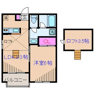 神奈川県横浜市港北区富士塚2【アパート】の間取り