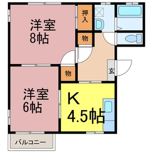茨城県古河市緑町【アパート】の間取り