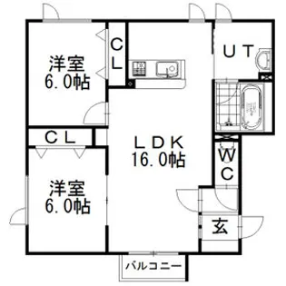 北海道札幌市東区北二十三条東12【アパート】の間取り