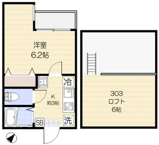 東京都文京区本駒込2【アパート】の間取り