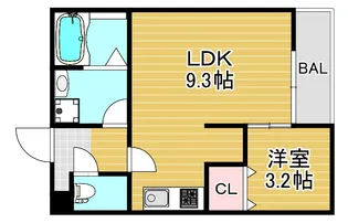 グラツィア千船【3階】の間取り